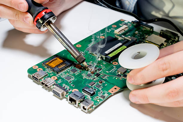 Soldering a computer board